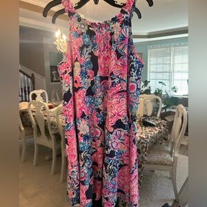Lilly Pulitzer Girls Dress– Shell of a Good Time – Ruffle Strap Sundress Size L